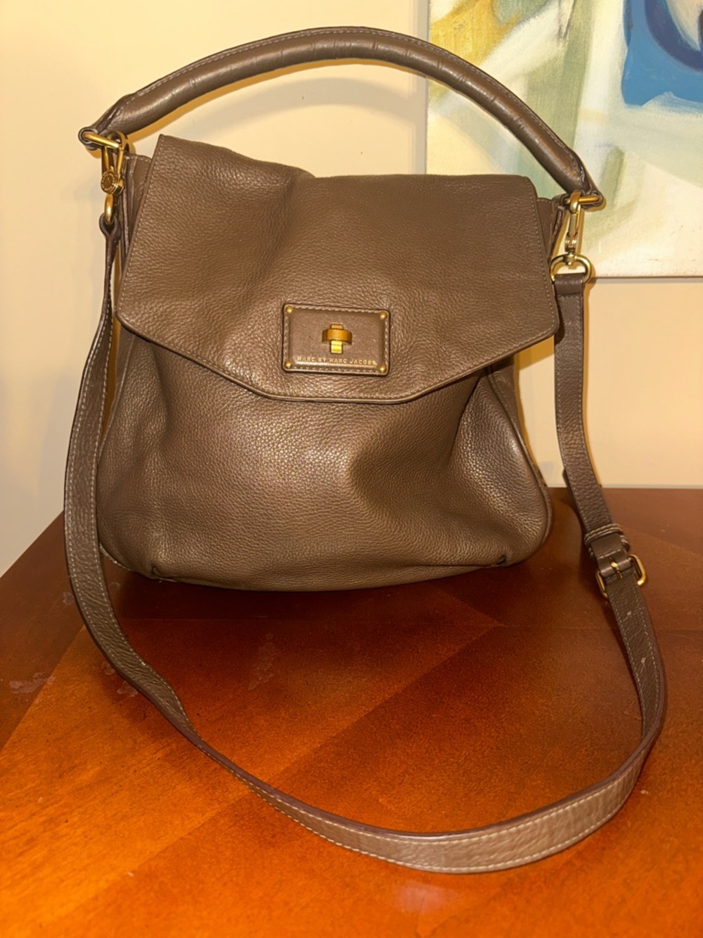 Marc Jacobs Brown Pebbled Leather Shoulder Bag